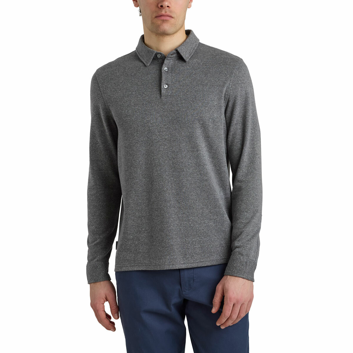 English Laundry Men's Long Sleeve Jersey Polo