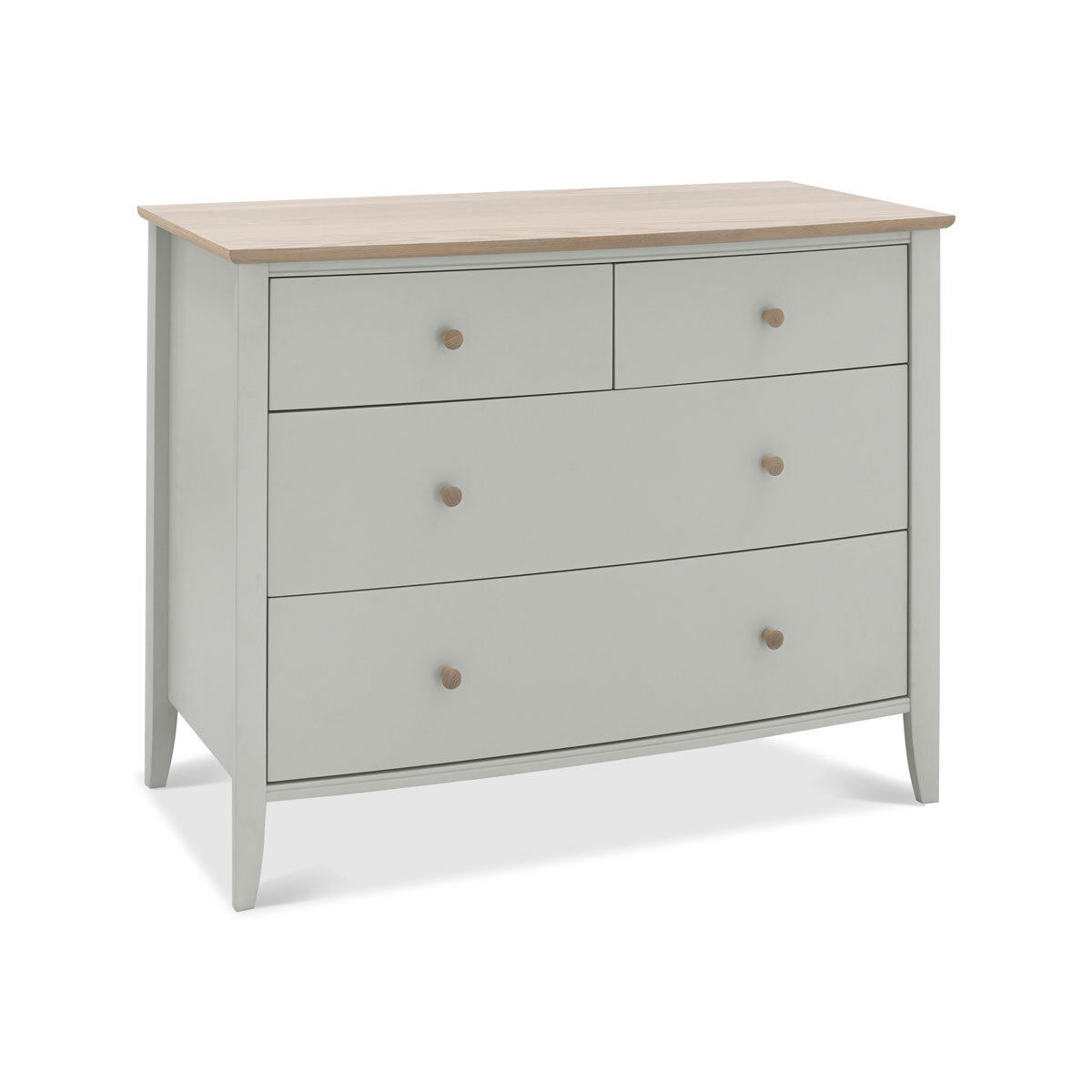 Bentley Designs Whitby Scandi Oak & Grey 2+2 Drawer Chest of Drawers, Side View