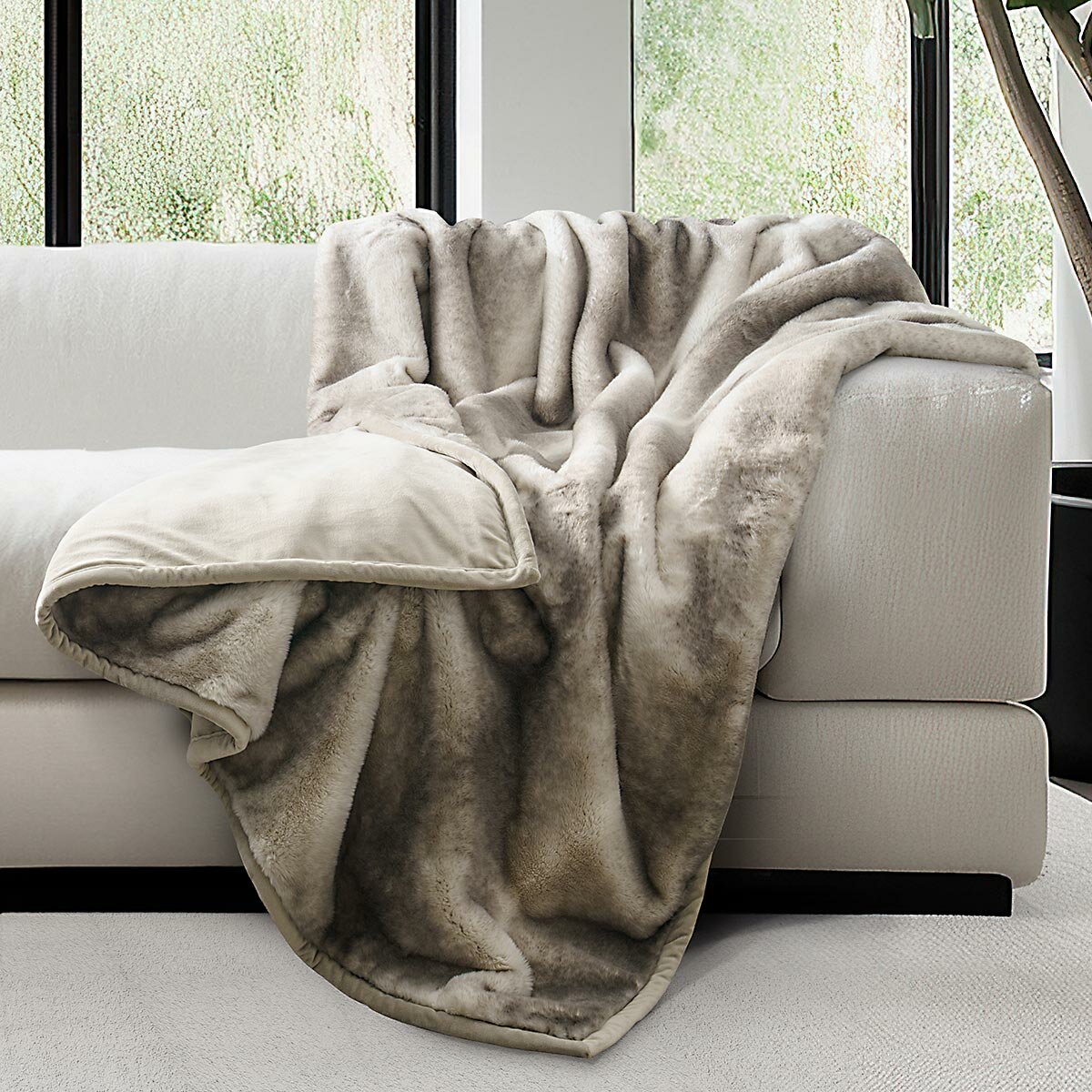 Mon Chateau Faux Fur Throw in 2 Colours, 152 x 177 cm