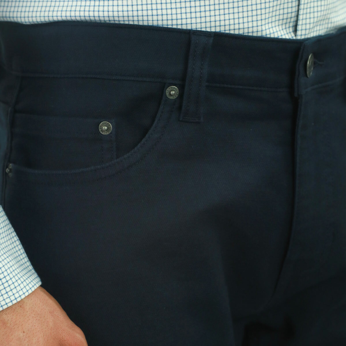 Jachs Loopback Twill Pant in Navy