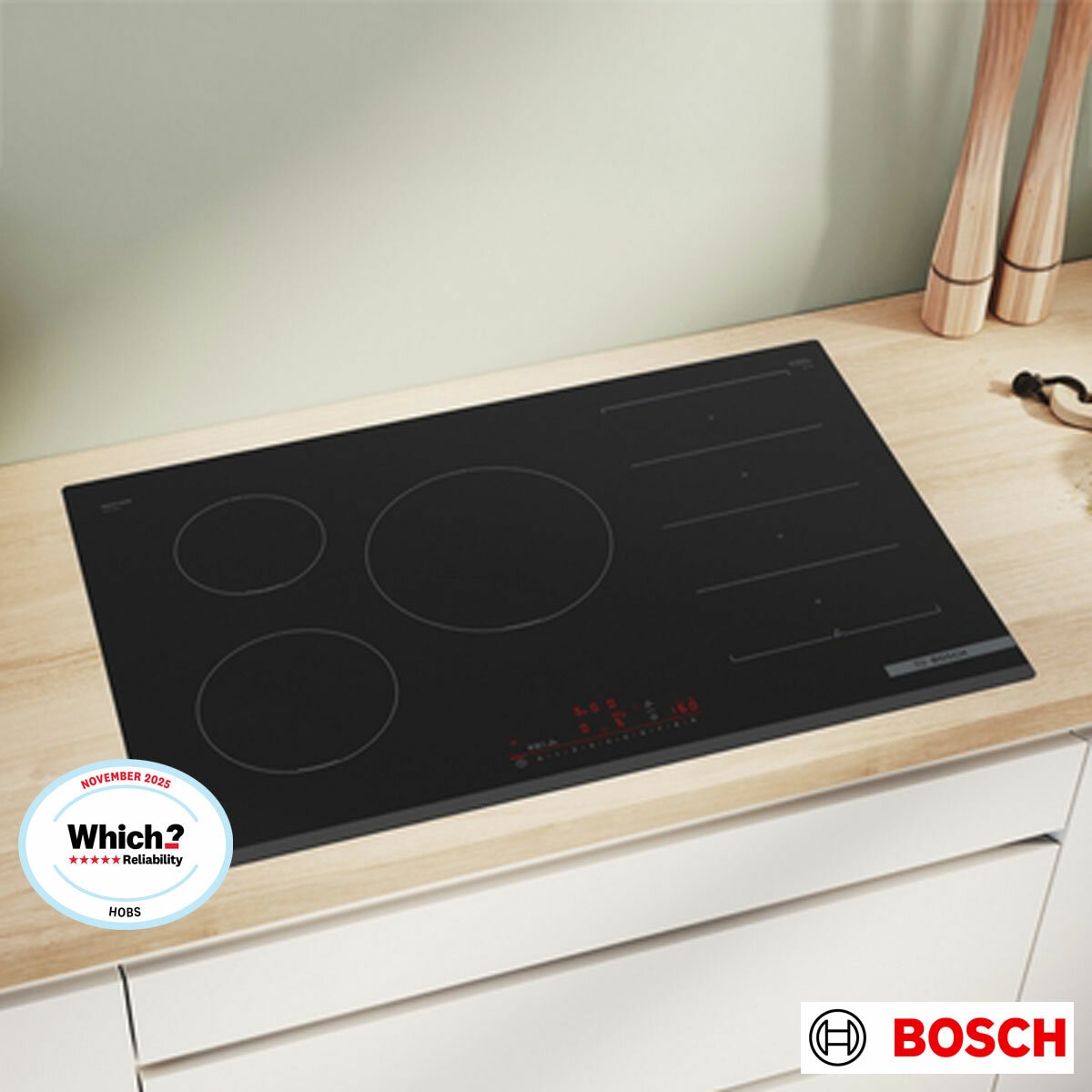 Bosch Series 6 PXV831HC1E 80cm Flex Induction Hob in Black
