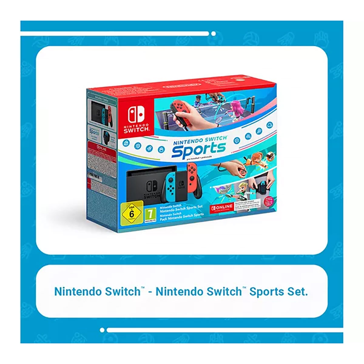 Nintendo Switch Neon Console with Switch Sports Set plus Switch Online 12 Months Subscription