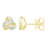 0.15ctw Round Brilliant Cut Diamond Knot Earrings, 14ct Yellow Gold 0.15ctw Round Brilliant Cut Diamond Knot Earrings, 14ct Yellow Gold