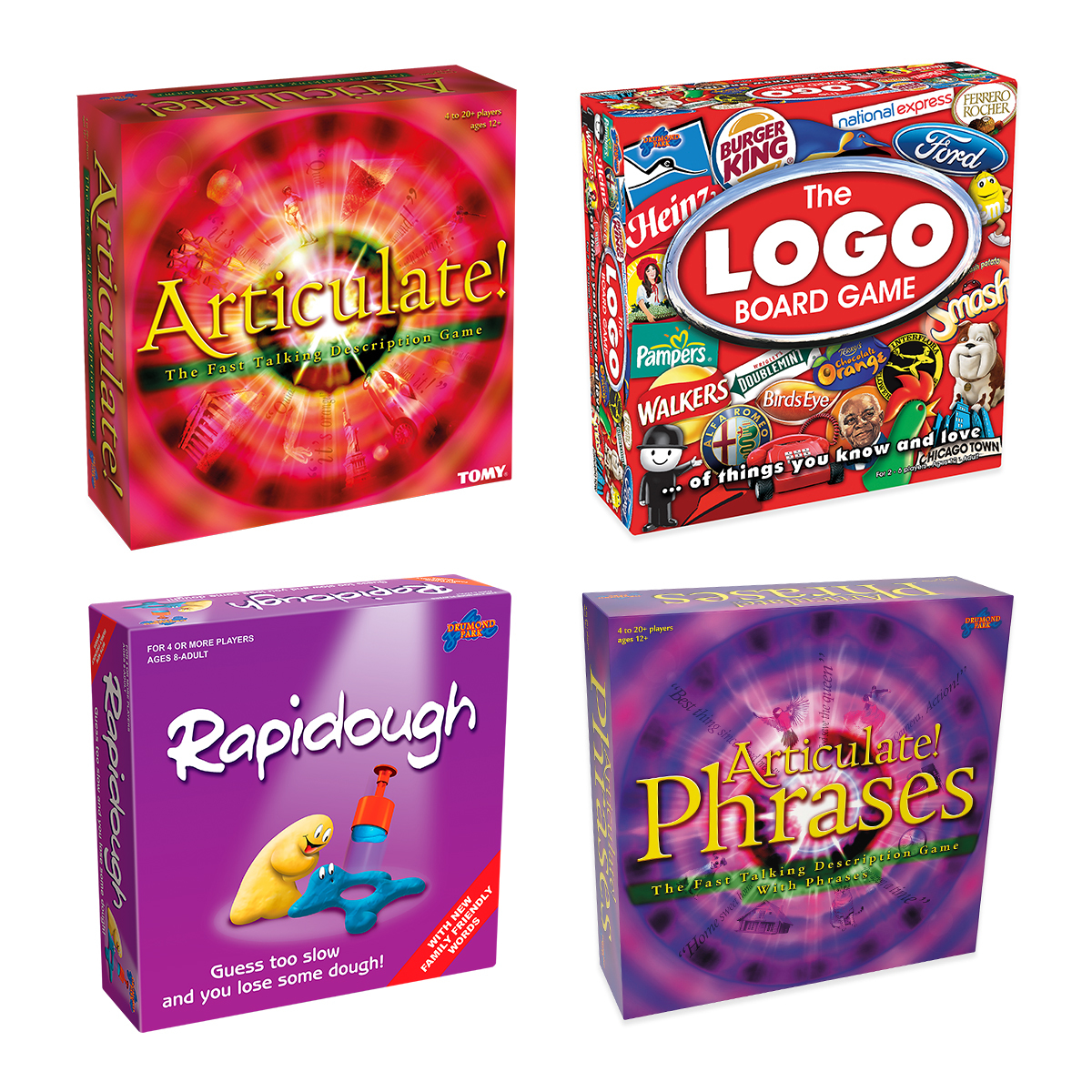 Family Board Games Bundle Articulate Articulate Phrases Logo Board Game And Rapidough Costco Uk
