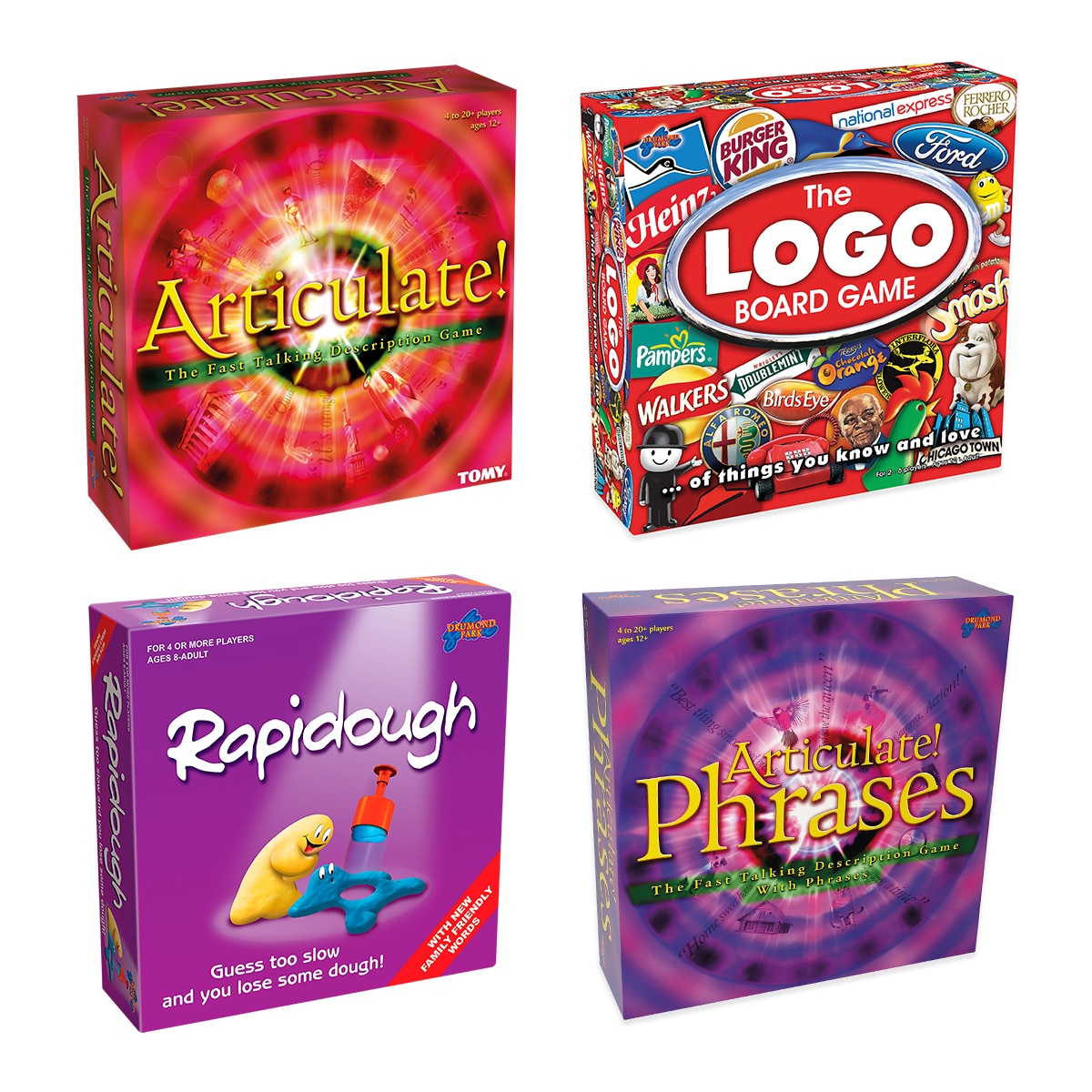 Family Board Games Bundle Articulate Articulate Phrases Logo Board Game And Rapidough Costco Uk