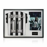 Faustino Asprilla Signed Shirt with 1 Photo inWhite Frame Faustino Asprilla Signed Shirt with 1 Photo inWhite Frame