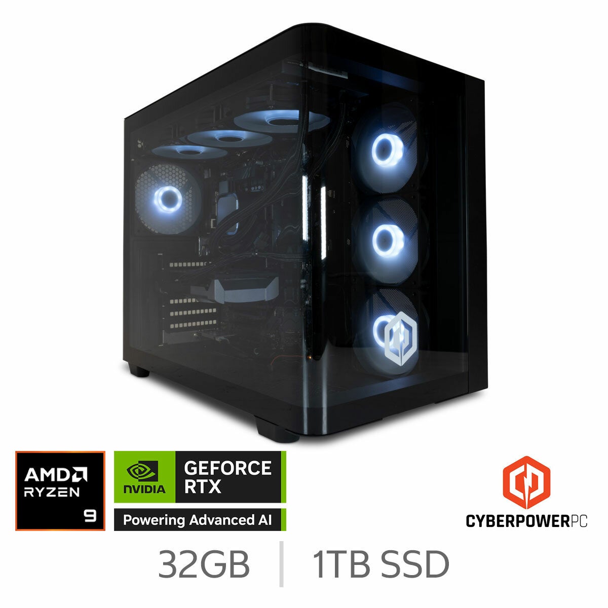 CyberPower, AMD Ryzen 9, 32GB RAM, 1TB SSD, NVIDIA GeForce RTX 5080, Gaming Desktop PC