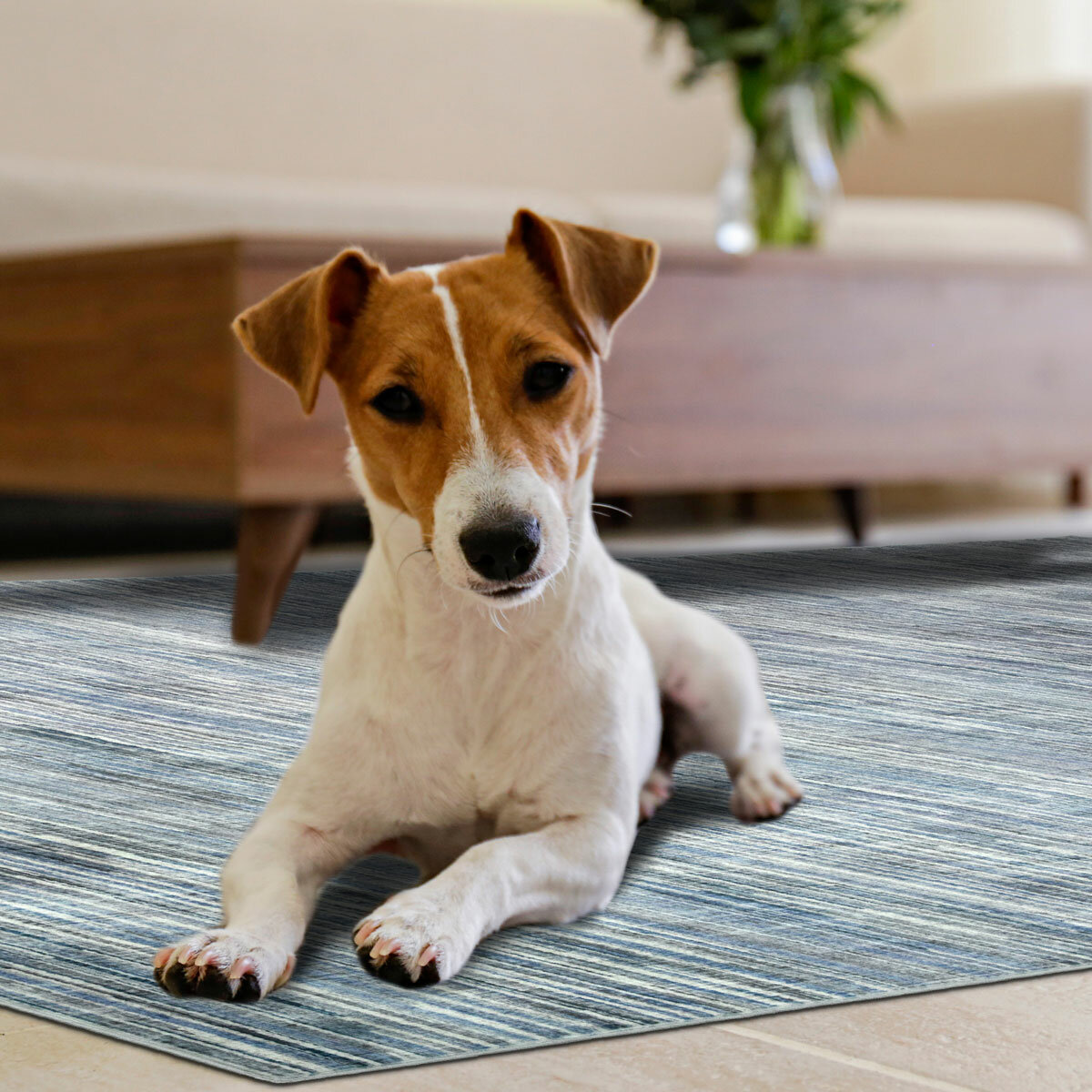 Wyatt & Ash Washable Area Rug in Blue, 183 x 274cm