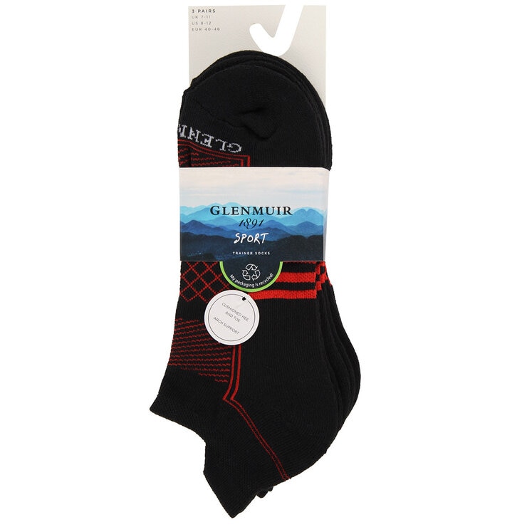 Glenmuir Men's Cushioned Sport Sock, 2 x 3 Pack
