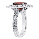 Oval Cut Spinel & 0.80ctw Diamond Halo Ring, Platinum