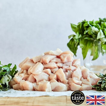 Herb Fed Free Range Skinless Diced Chicken Breasts, 8kg (Serves 30 people)