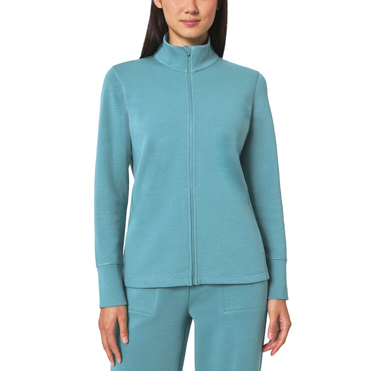 Mondetta Ladies Ribbed Zip Jacket in Blue Mondetta Ladies Ribbed Zip Jacket in Blue