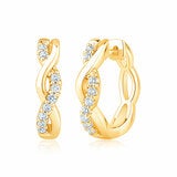 0.20ctw Round Brilliant Cut Diamond Infinity Hoop Earrings, 14ct Yellow Gold 0.20ctw Round Brilliant Cut Diamond Infinity Hoop Earrings, 14ct Yellow Gold