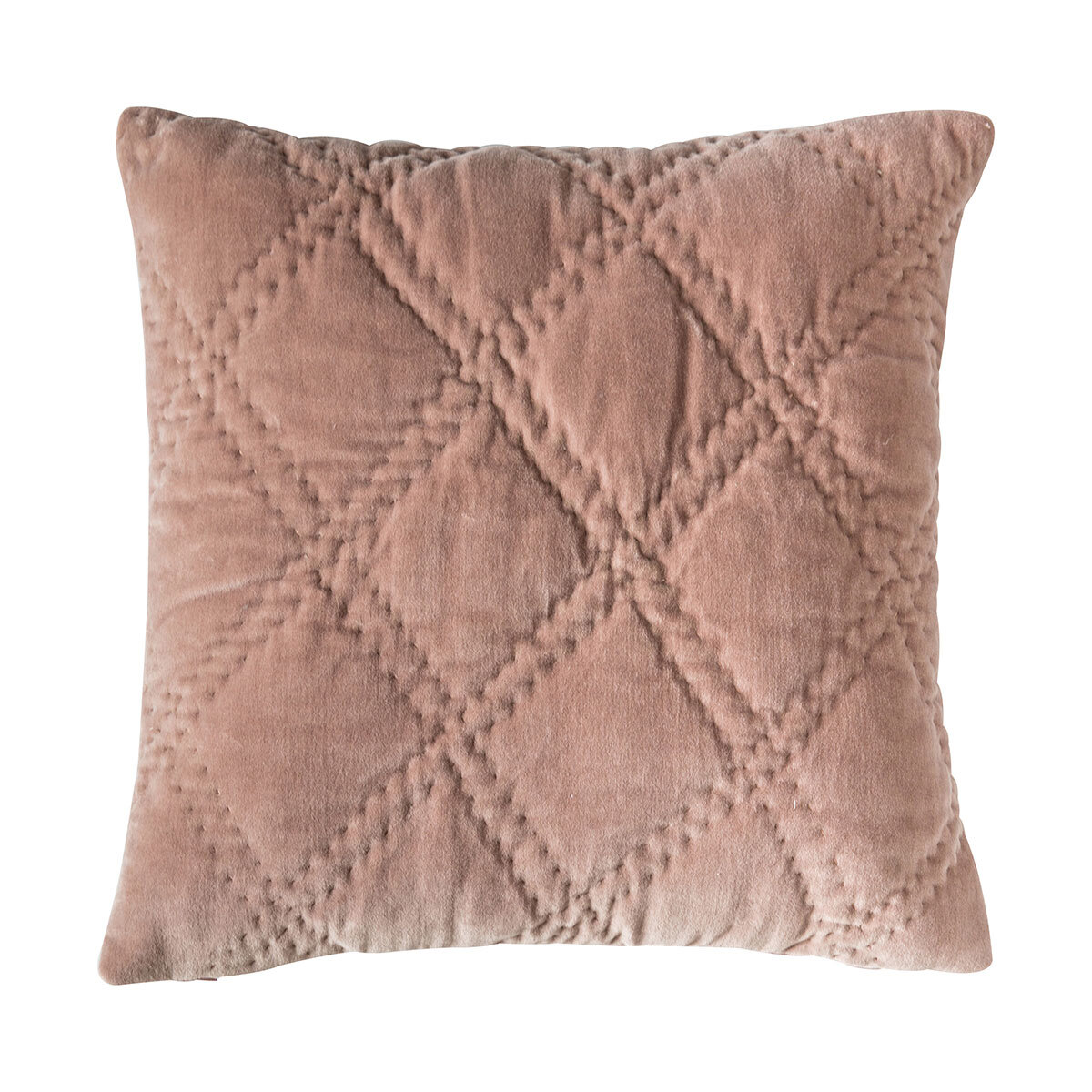 Gallery Quilted Velvet Cushion in Blush Costco UK