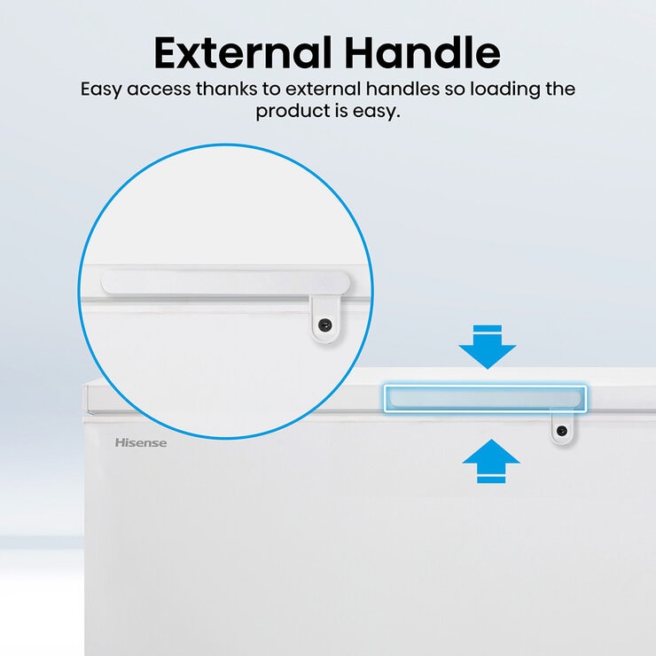 Hisense FC571D4AWLYE, 440L High Capacity Chest Freezer, E Rated in White