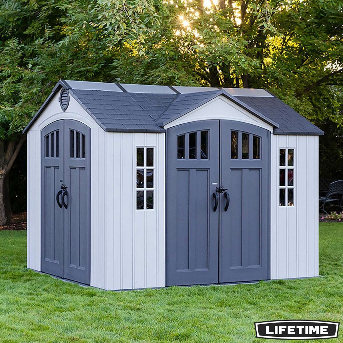 Lifetime 10ft x 8ft (3 x 2.4m) Dual Entry Outdoor Storage Shed - Model 60467