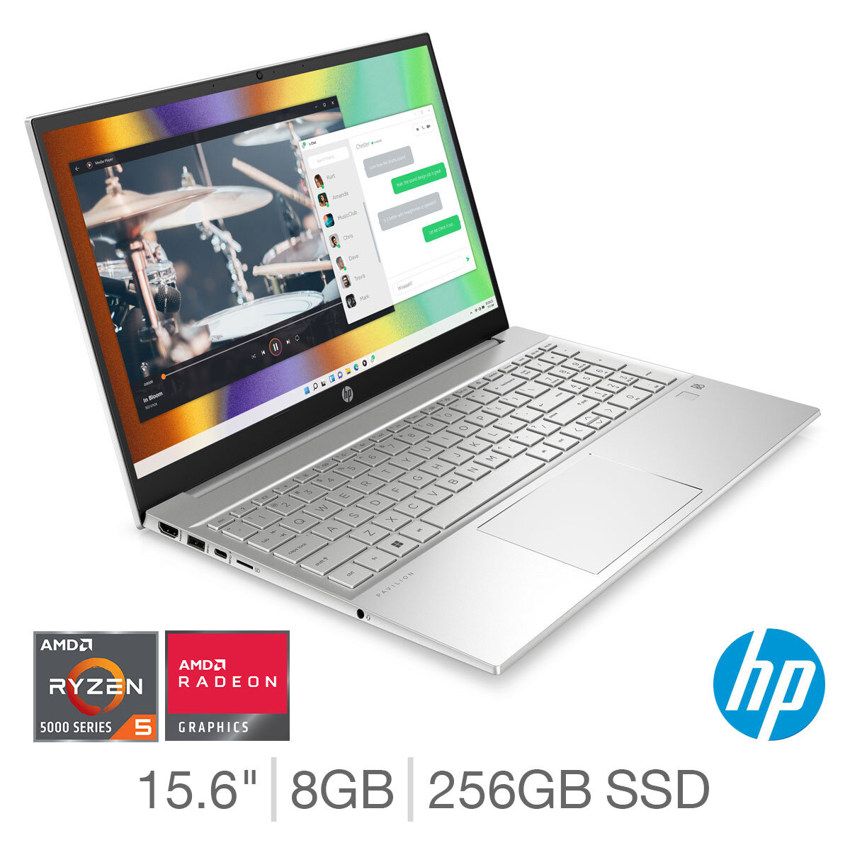 Buy HP Pavilion, AMD Ryzen 5, 8GB RAM, 256GB SSD, 15.6 Inch Laptop, 15-eh1013na at costco.co.uk