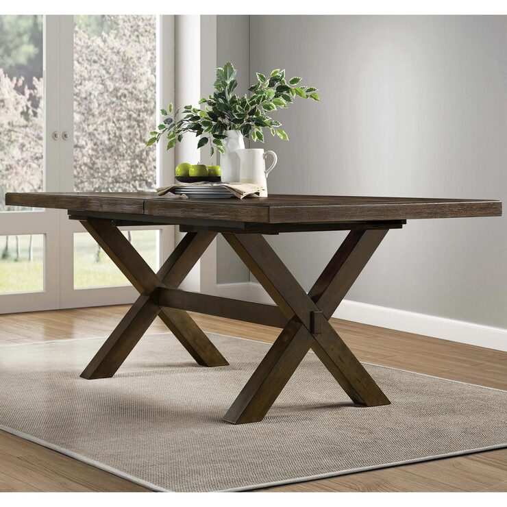 Bayside Furnishings Braeden Extending Dining Table + 6 Cross Back