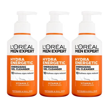 L'Oréal Paris Men Expert Hydra Energetic Energising Gel Cleanser 3 x 260ml L'Oréal Paris Men Expert Hydra Energetic Energising Gel Cleanser 3 x 260ml