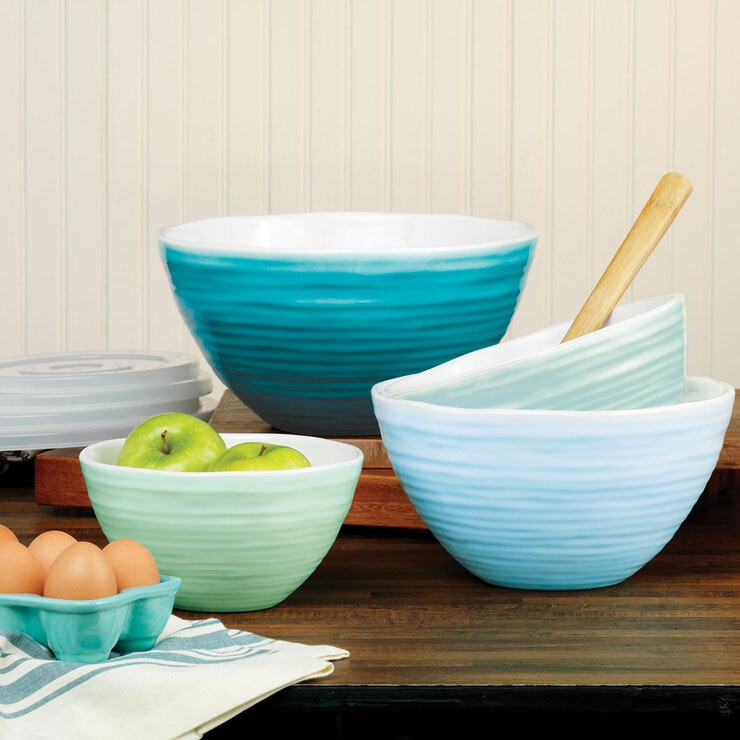 Pandex Ombre Melamine 4 Piece Bowl Set with Lids in 2 Colours Costco UK