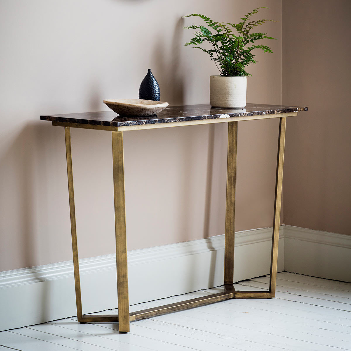 Emperor Brown Marble Console Table Costco UK