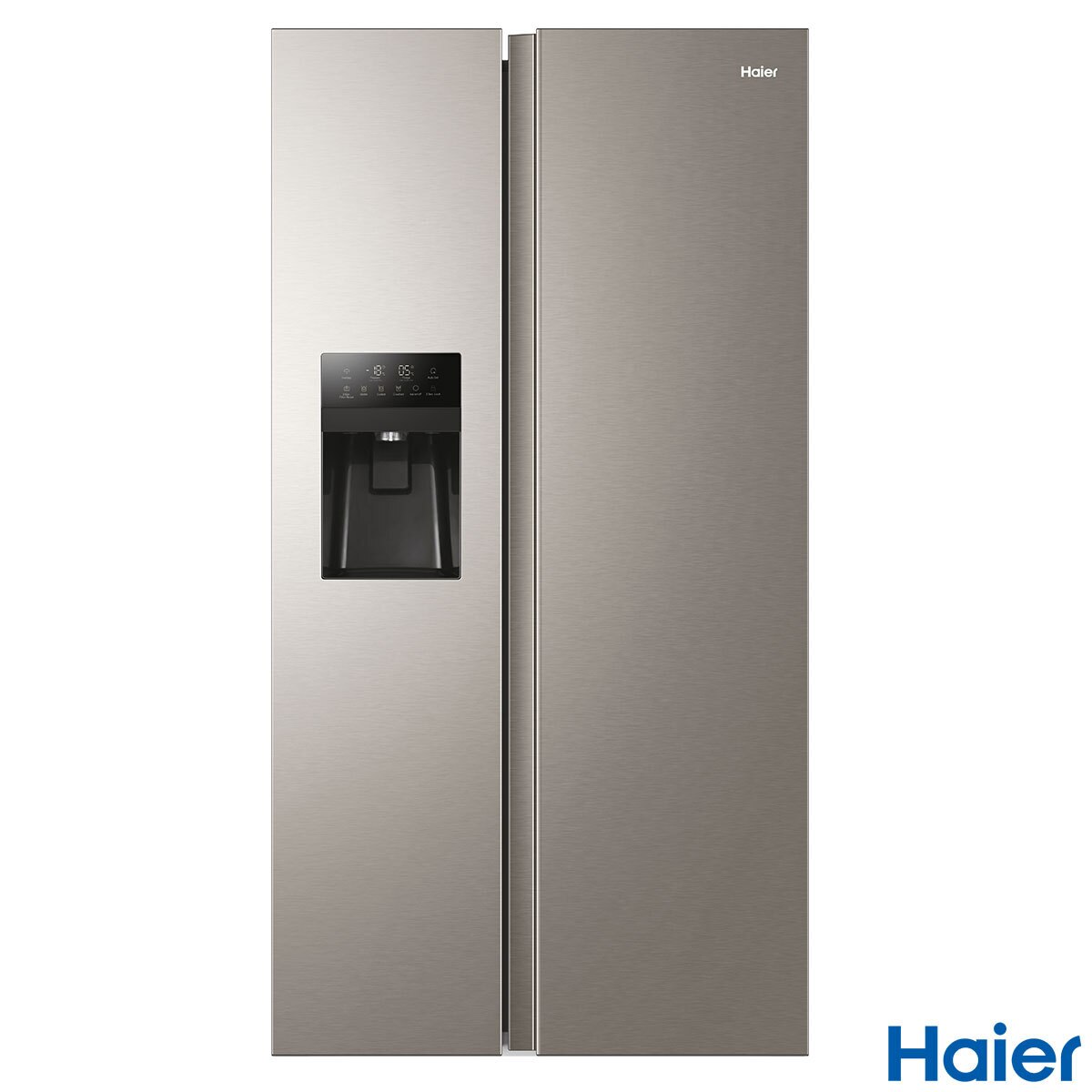 Haier Hsr3918fimp Side By Side Fridge Freezer F Rated In Silver Costco Uk