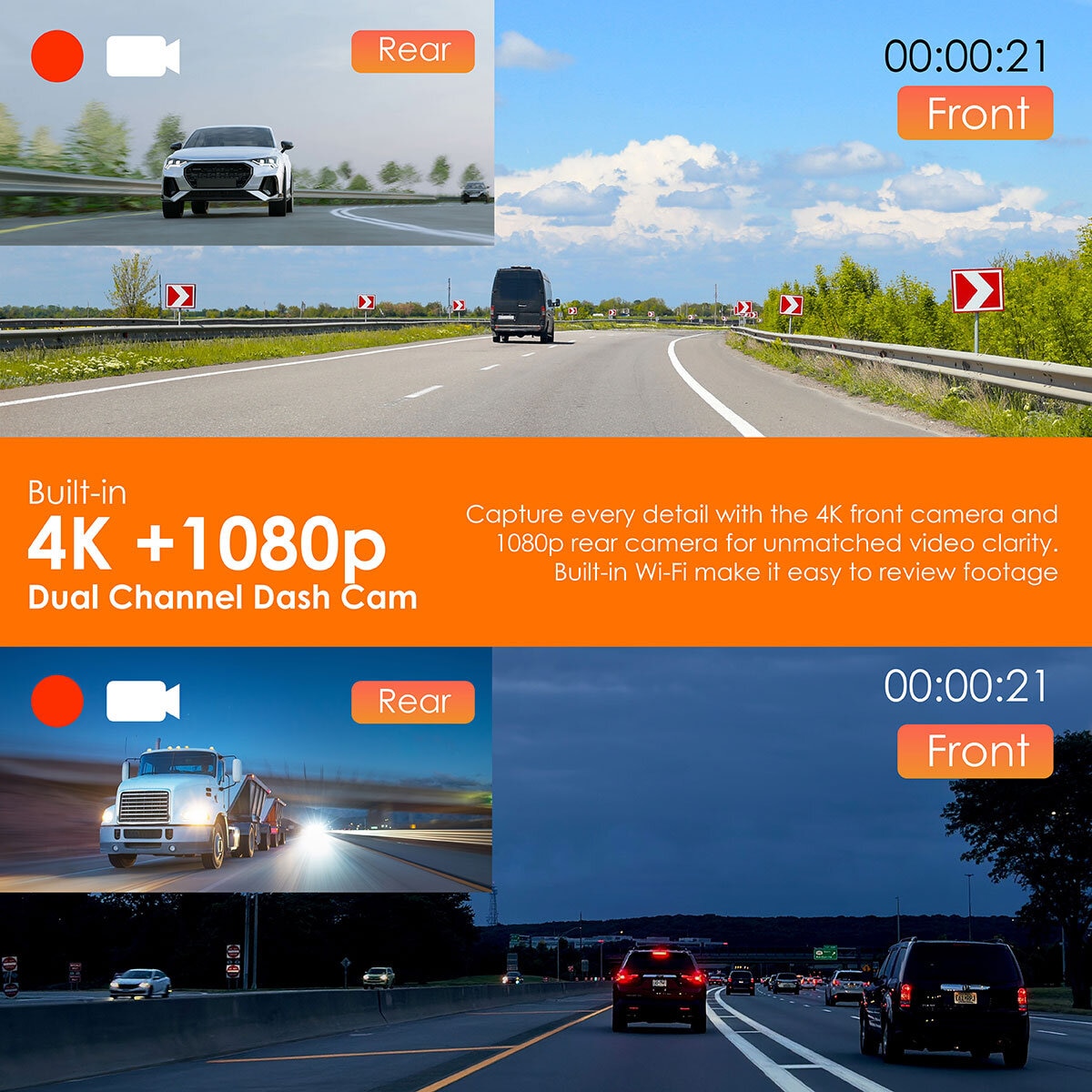 Rexing Wireless Multimedia Receiver CPDuo-7 – CarPlay + Android Auto + Dash Cam Feature