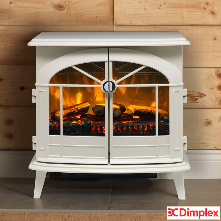 Dimplex Fullerton Optiflame Electric Stove In Dove White 2kw