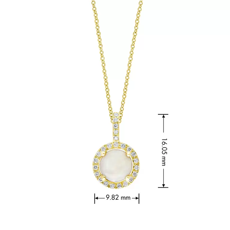 Australian Opal and Diamond Pendant, 14ct Yellow Gold