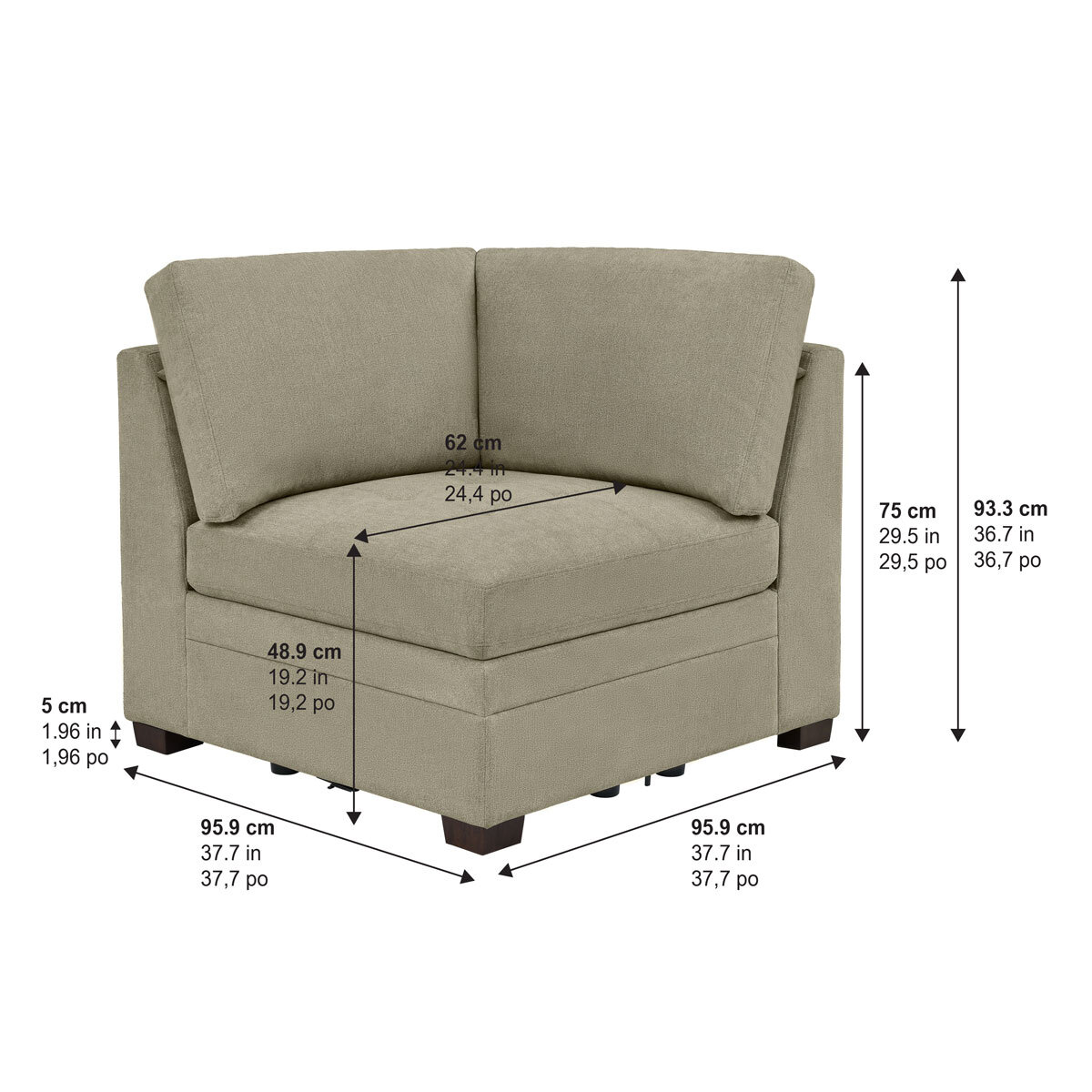 Thomasville Tisdale Beige Fabric Corner Chair