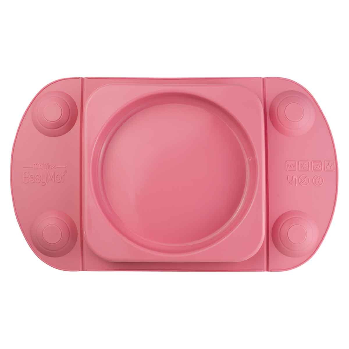 EasyTots EasyMat MiniMax Open Suction Weaning Plate in Pink