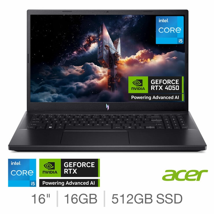 Acer Nitro V15, Intel Core i5, 16GB RAM, 512GB SSD, NVIDIA GeForce RTX 4050, 15.6 Inch Gaming Laptop, NH.QUAEK.003 Acer Nitro V15, Intel Core i5, 16GB RAM, 512GB SSD, NVIDIA GeForce RTX 4050, 15.6 Inch Gaming Laptop, NH.QUAEK.003