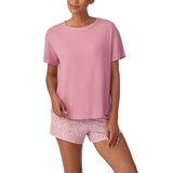 DKNY Ladies Tee & Boxer Pyjama Set in Pink Animal Print DKNY Ladies Tee & Boxer Pyjama Set in Pink Animal Print