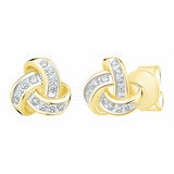 0.15ctw Round Brilliant Cut Diamond Knot Earrings, 14ct Yellow Gold 0.15ctw Round Brilliant Cut Diamond Knot Earrings, 14ct Yellow Gold
