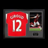 Olivier Giroud Signed Framed Arsenal Football Shirt including 1 Photo in 2 Options: White or Black