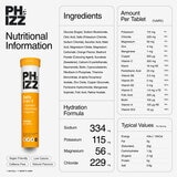 information on Phizz effervescent electrolytes in orange