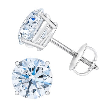 3.00ctw Round Brilliant Diamond Stud Earrings, 18ct White Gold