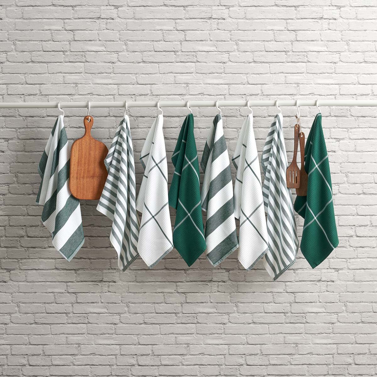 Caro Home Kitchen Towels 8 Pack in Green, 45 x 71 cm Caro Home Kitchen Towels 8 Pack in Green, 45 x 71 cm