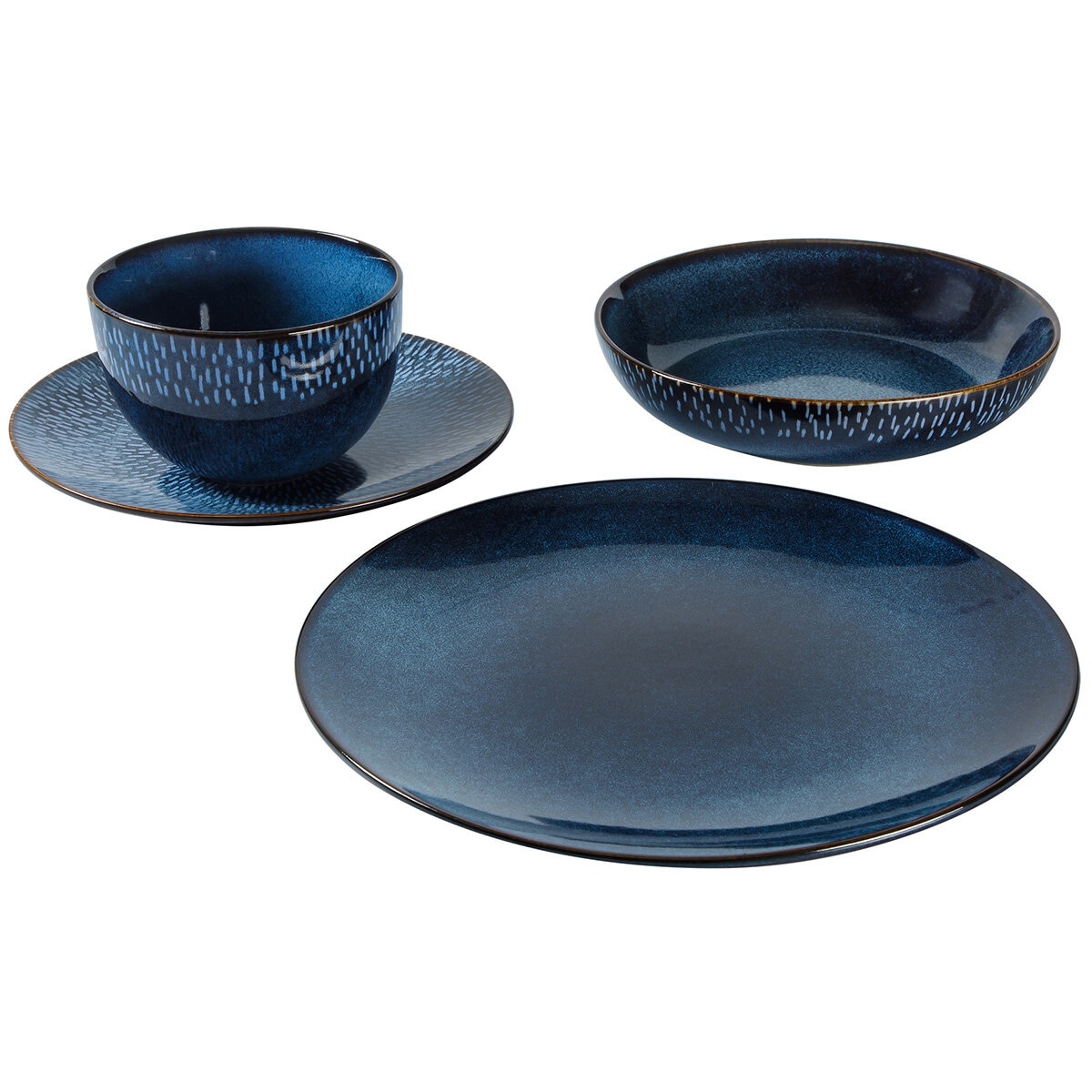 Laurie Gates Catalina Dinnerware Set, 16 Piece in Blue Laurie Gates Catalina Dinnerware Set, 16 Piece in Blue