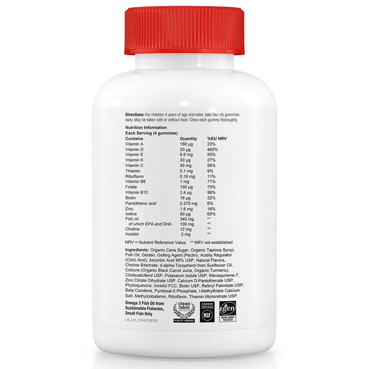 SmartyPants Kids Formula Multivitamin Gummies, 180 Tablets