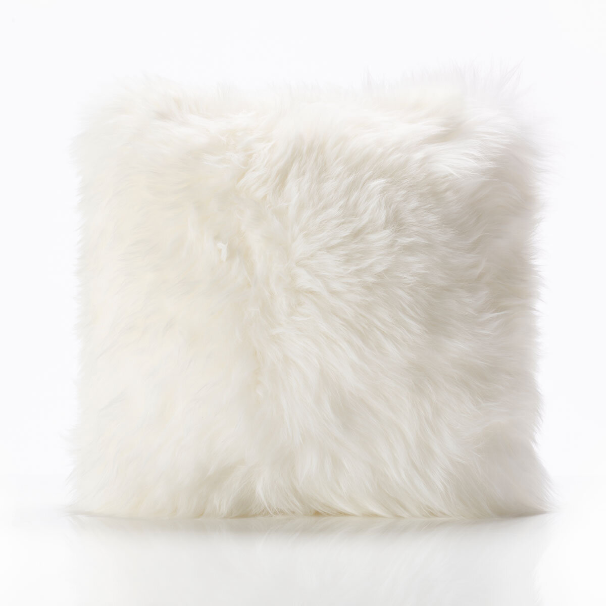 Bowron Long Wool Sheepskin Single Sided Cushion, 35 x 35cm in Ivory