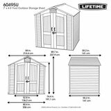 Lifetime 7ft x 4ft 8" (2.1 x 1.4m) Storage Shed - Model 60495U