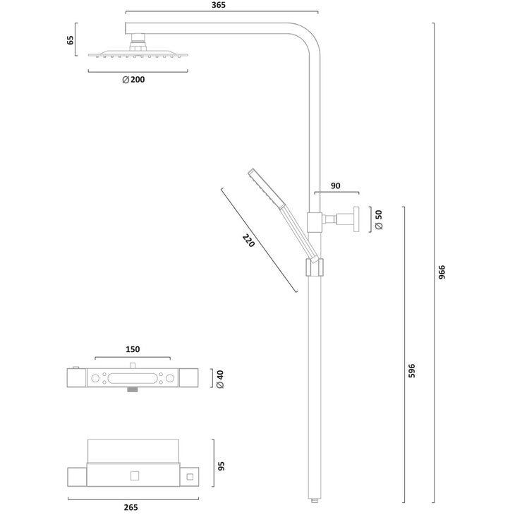 Tavistock Nomad Double Shower, Bar Valve and Riser Kit Costco UK