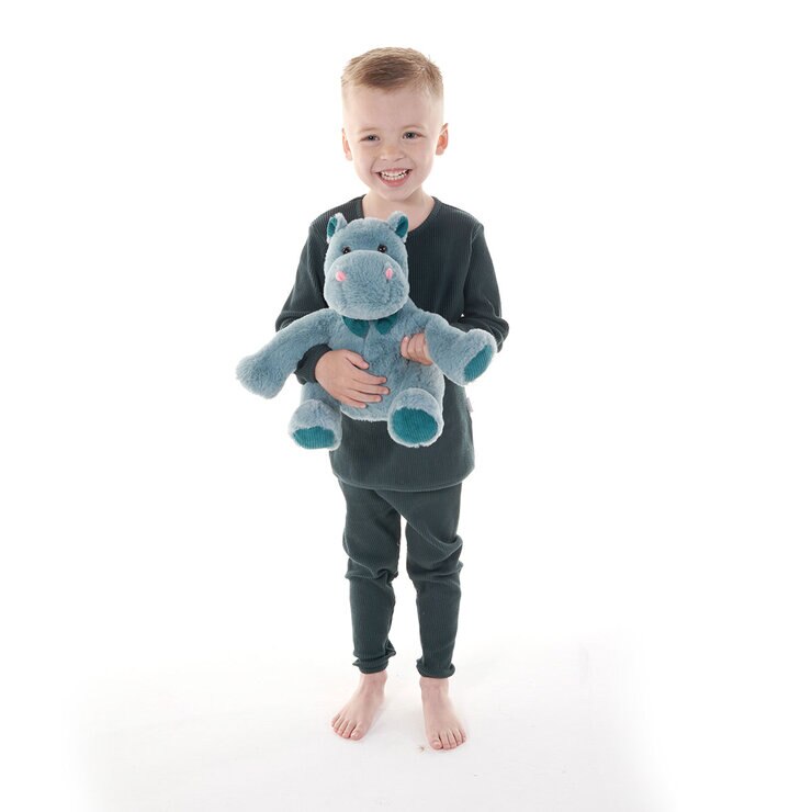 Boy Standing Holding Hippo Boy Standing Holding Hippo