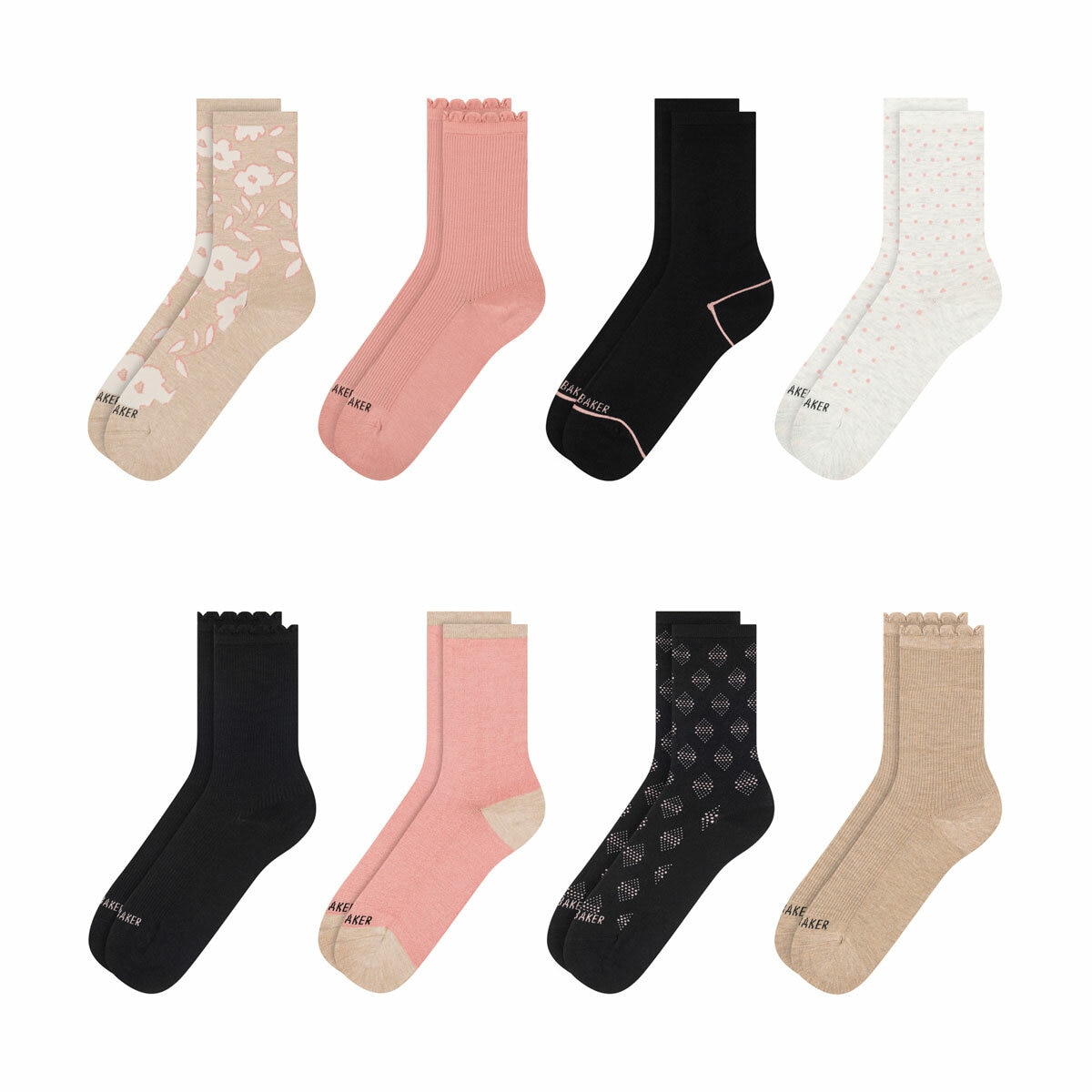 Ted Baker Women's Crew Sock, 8 Pack