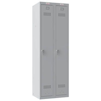 Phoenix PL Series PL2160GGK 2 Column 2 Door Personal Locker Combo in Grey with Key Locks