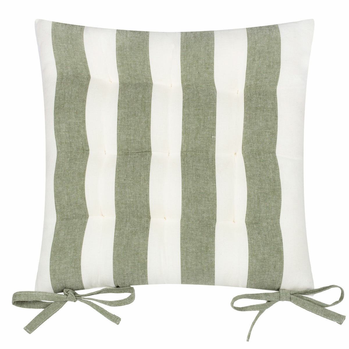 Yard Hayle Green Striped Indoor Outdoor Seat Pad 2 Pack, 40 x 40 cm