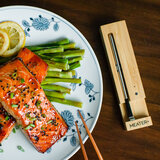 Meater Thermometer with cooked salmon