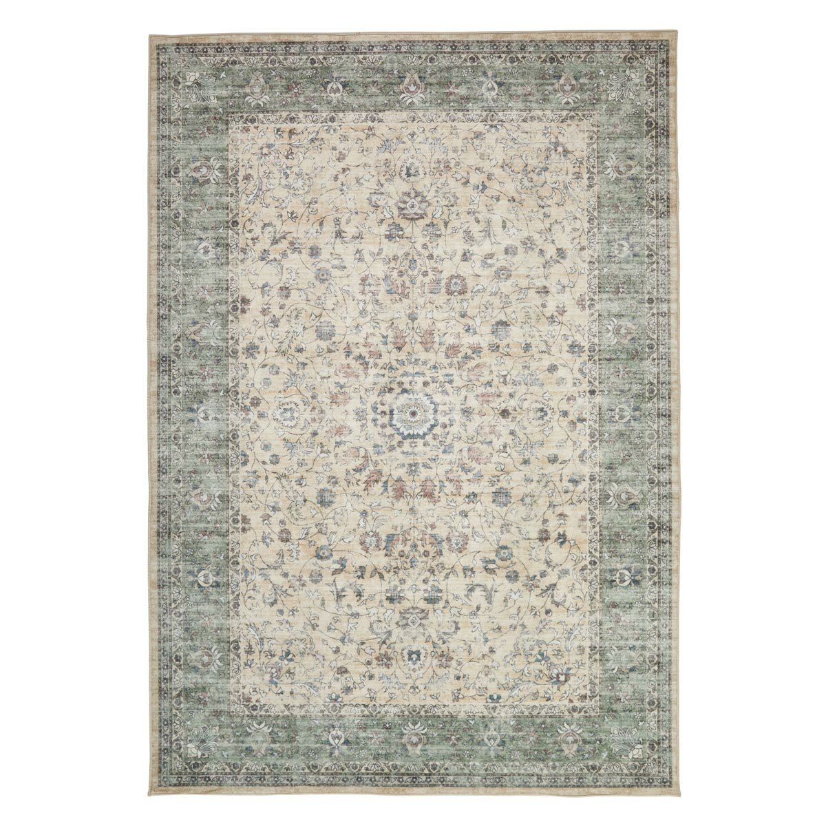 Concept Looms Liberty Cream Grey Washable Rug, in 3 Sizes