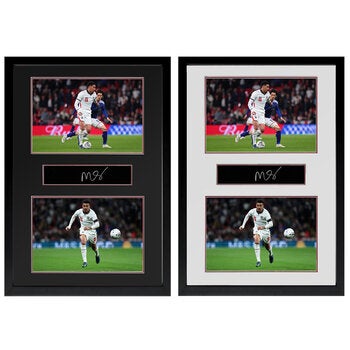 Morgan Rogers Signed Framed England Plaque in 2 Options: Black or White Mount